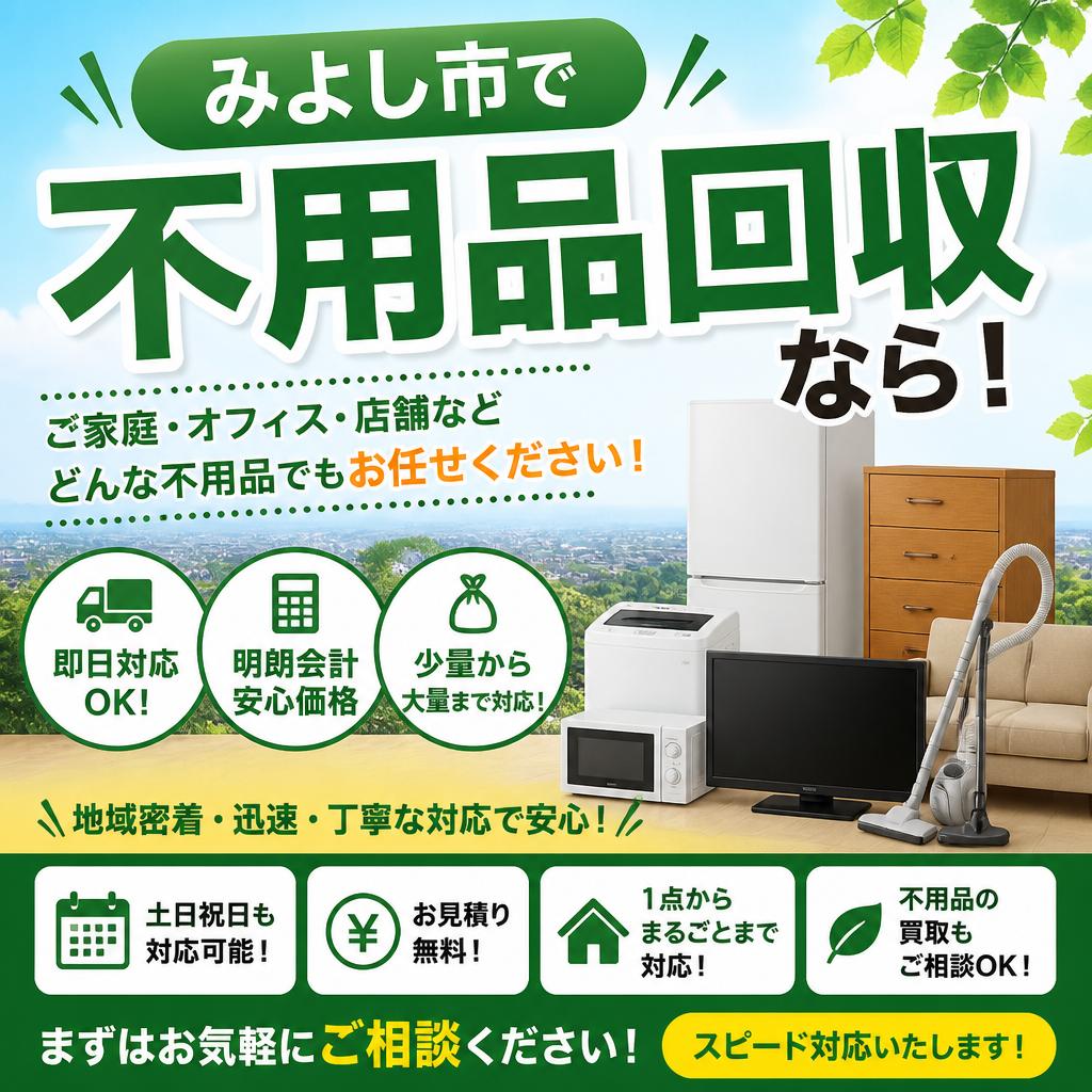 みよし市で不用品回収なら！