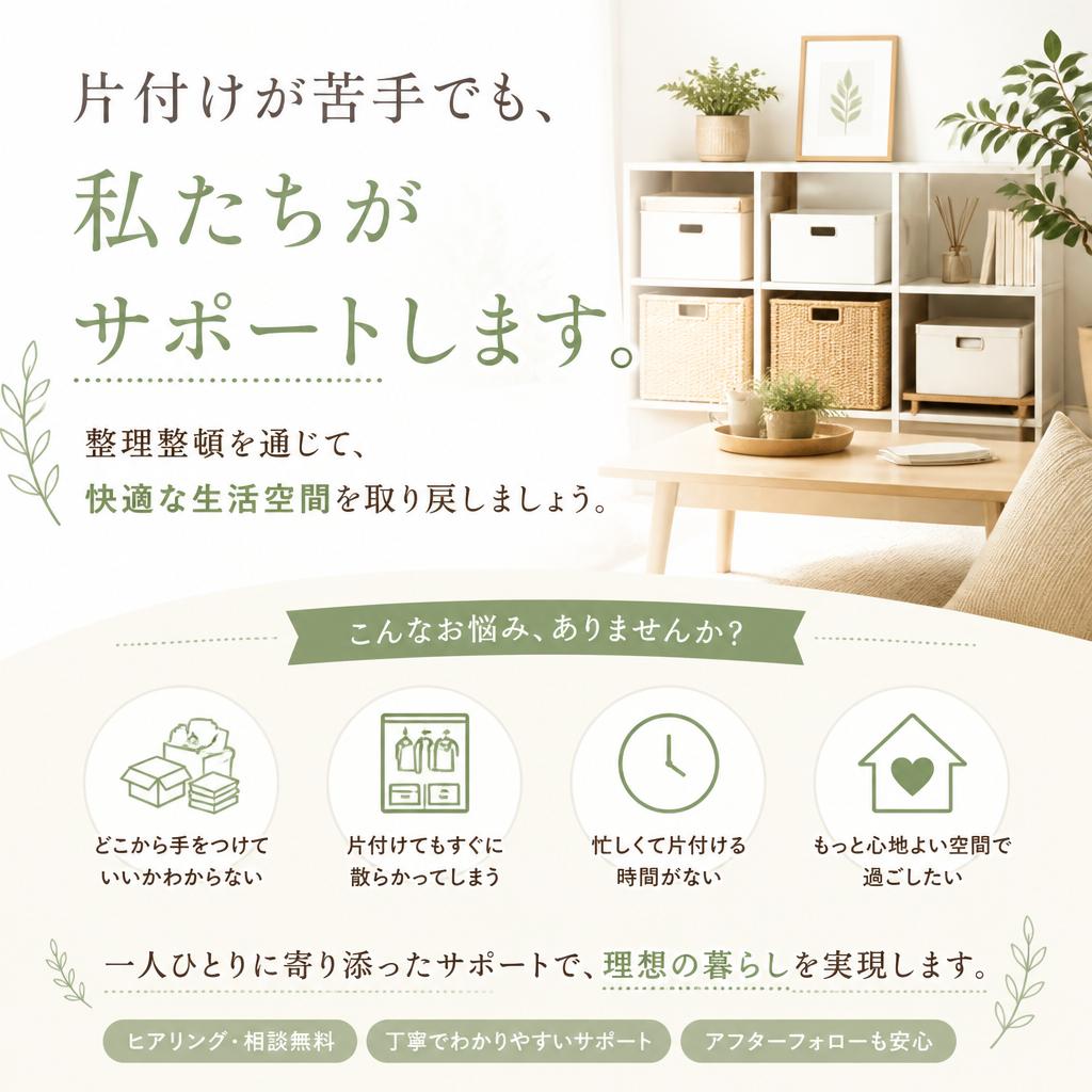 整理整頓で生活環境を改善
